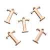 Ion Plating(IP) 304 Stainless Steel Alphabet Charms STAS-H122-T-RG-2