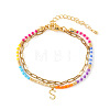 304 Stainless Steel Letter Charm Double-layered Bracelets VG5038-19-1