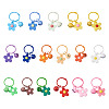 17Pcs 17 Colors Soft Rubber Pendant Keychains KEYC-BY0001-03-8