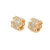 Brass Micro Pave Clear Cubic Zirconia European Beads KK-B100-010G-2