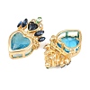 Brass with Glass Rhinestone Pendants KK-G552-05G-2