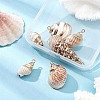 6Pcs 6 Styles Electroplated Natural Spiral Shell Pendants SSHEL-YW0001-06-5