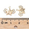 Brass with Clear Cubic Zirconia Charms KK-G474-02G-3
