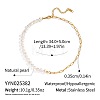 French Vintage Natuarl Pearl Potato Beaded Necklaces with 304 Stainless Steel Paperclip Chains for Women HS0908-2-2