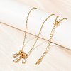 304 Stainless Steel Pave Clear Cubic Zirconia 3 Teardrop Pendant Necklaces for Women SA-CBABBA6-01G-2