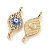 Alloy Blue Enamel Evil Eye Connector Charms ENAM-S003-03B-2