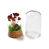 Natural Red Jasper Chips Money Tree in Dome Glass Bell Jars with Wood Base Display Decorations DJEW-K030-02C-3