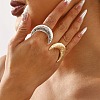 Textured Moon Alloy Open Cuff Rings LS-RJEW-U006-03P-1