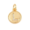 Brass Micro Pave Clear Cubic Zirconia Charms CU-CBA56CE-12G-L-1