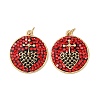 Brass Micro Pave Cubic Zirconia Rhinestone Pendants KK-C143-27G-1