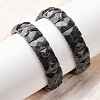 Rectangle Natural Labradorite Beads Stretch Bracelets for Women Men BJEW-Z149-01F-1