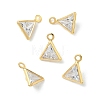 Brass Micro Pave Cubic Zirconia Triangle Charms KK-Z136-29G-01-1