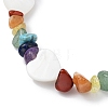 Natural & Synthetic Mixed Gemstone Chips & Shell Beaded Stretch Bracelet BJEW-JB09897-01-2