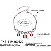 304 Stainless Steel Micro Pave Clear Cubic Zirconia Enamel Ladybug Charm Bracelets for Women WG77B69-01-1
