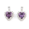Brass Micro Pave Cubic Zirconia Charms CU-CBAA6E8-07S-03-1