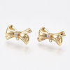 Brass Cubic Zirconia Stud Earring Findings KK-S350-425-1