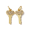 Brass Micro Pave Clear Cubic Zirconia Charms KK-A270-03H-G-1