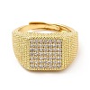 Rack Plating Brass Micro Pave Cubic Zirconia Rings RJEW-E064-11G-2