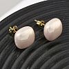 Brass & ABS Plastic Imitation Pearl Stud Earrings for Women PL-CBA760A-03B-G01-2