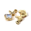 UV Plating Alloy Glass Pendants FIND-K032-39G-2