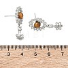 Brass Pave Cubic Zirconia Stud Earring Findings KK-C172-13P-3