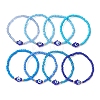 8Pcs Glass Seed Beads & Lampwork Beaded Stretch Bracelets for Women BJEW-MZ00263-5