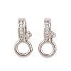 Brass Micro Pave Clear Cubic Zirconia Twister Clasps KK-H533-07P-1