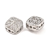 Brass Micro Pave Clear Cubic Zirconia Beads KK-S389-25P-2