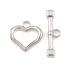 Heart Brass Toggle Clasps KK-G548-43P-02-3