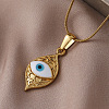 304 Stainless Steel Enamel Cartoon Creative White Evil Eye Pendant Necklaces KX6228-2