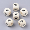 Printed Natural Wood Beads WOOD-T026-001W-1