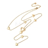 304 Stainless Steel Heart Y Tassel Lariat Necklaces for Women NJEW-F378-04G-4