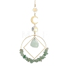 Natural Green Aventurine  Chip Beaded Hanging Suncatchers HJEW-TA00288-01-1