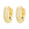 Brass Micro Pave Cubic Zirconia Hoop Earrings KK-CBAD104-04G-C-5