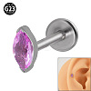 G23 Titanium Cubic Zirconia Horse Eye 17 Gauge Threadless Labrets for Women Men WG9E7C9-06-1