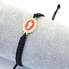 Religion Alloy Rhinestone and Enamel Link Bracelets FS-WG5574D-06-1
