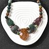 Natural Indian Agate Faceted Bib Graduated Beaded Necklaces for Women NJEW-B128-01E-1