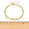 304 Stainless Steel Figaro Chains & Hollow Cross Link Chains Bracelets for Women BJEW-JB13975-4