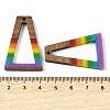 Pride Rainbow Theme Resin & Walnut Wood Pendants WOOD-K012-11A-3