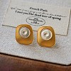 Rhombus Brass Stud Earrings for Women WG23C46-03-1