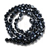 Opaque Solid Color Electroplate Glass Beads Strands EGLA-A039-P4mm-A17-2