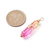 2Pcs 2 Style Two Tone Glass Double Terminated Point Beads Pendants Set PALLOY-JF02538-3
