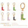 ANATTASOUL 6 Pairs 6 Colors Alloy Enamel Boots Dangle Leverback Earrings with Iron Pins EJEW-AN0004-70-3