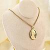 304 Stainless Steel Virgin Mary Pendant Wheat Chain Necklaces for Men NJEW-S387-09G-04-3