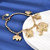 316L Surgical Stainless Steel Charm Bracelets BJEW-D454-02G-1
