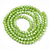 Opaque Solid Color Electroplate Glass Beads Strands EGLA-A039-P2mm-A21-3