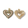 Brass Micro Pave Clear Cubic Zirconia Pendants KK-G439-24G-1