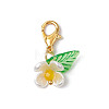 Flower ABS Plastic Imitation Pearl & Acrylic Pendant Decorations HJEW-JM02988-01-3