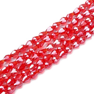 Electroplate Glass Beads Strands EGLA-R008-6x4mm-9-1