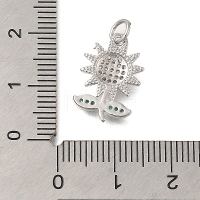 Rack Plating Brass Micro Pave Cubic Zirconia Pendants KK-I716-11P-1